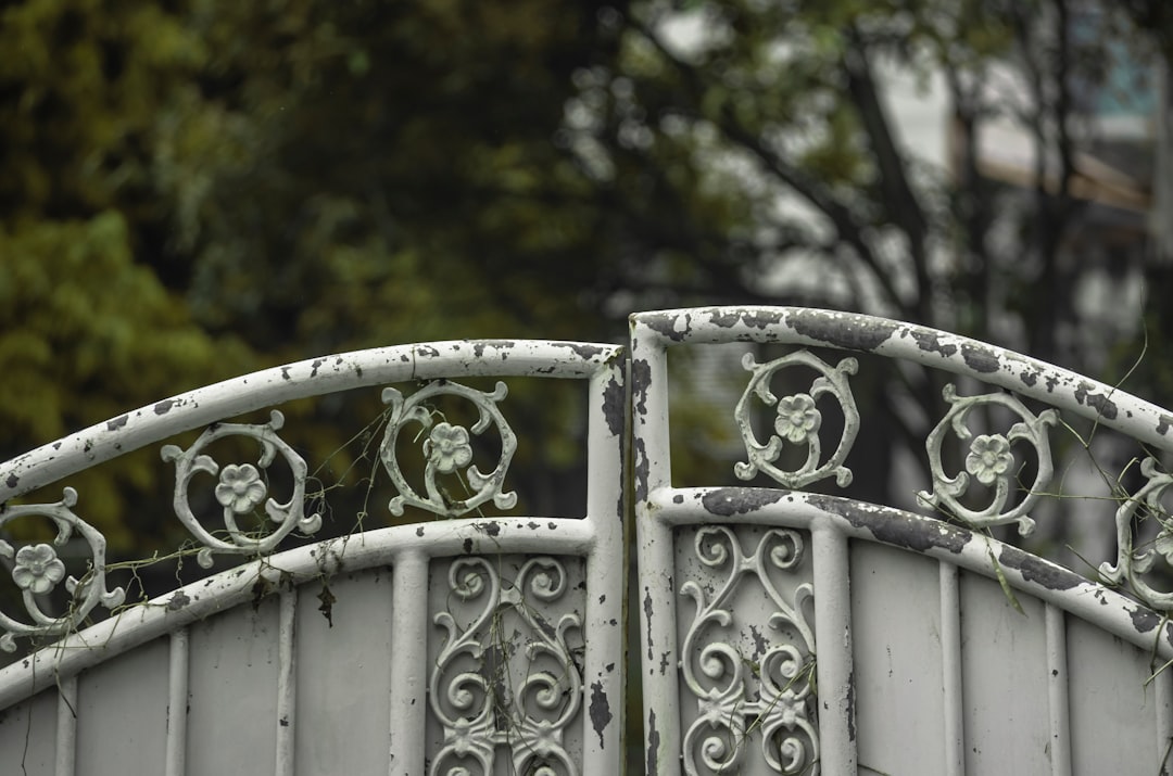 Hand-forged metal gate detail in Mount Pleasant, SC